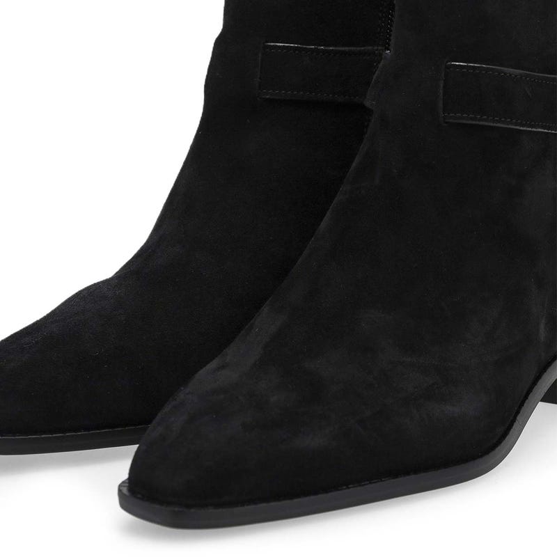Women's  Norella Buckle Suede Ankle Boot - Black