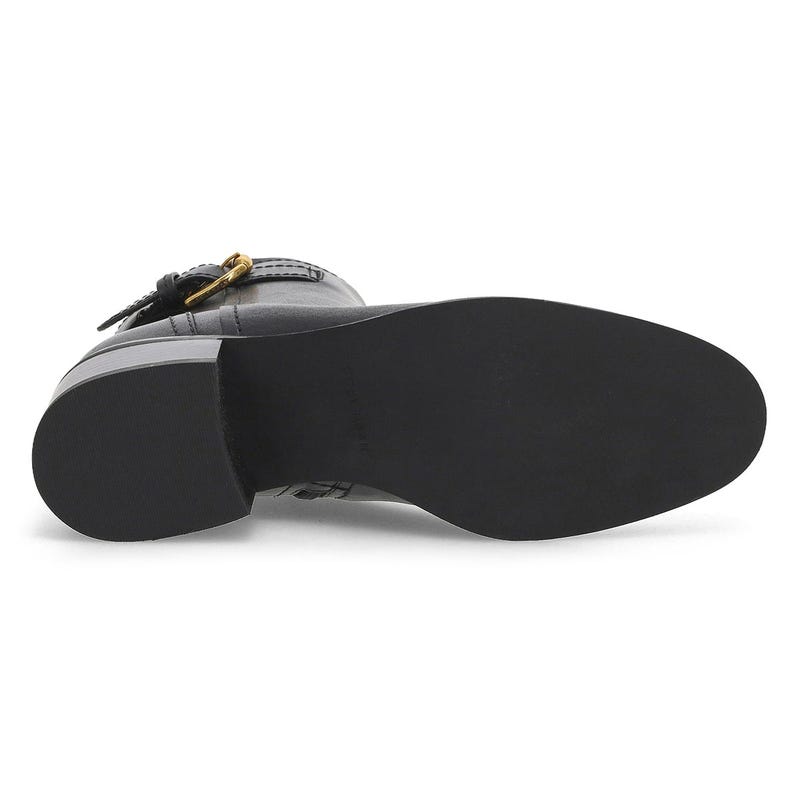 Women's Hanover Buckle Leather Ankle Boot - Black