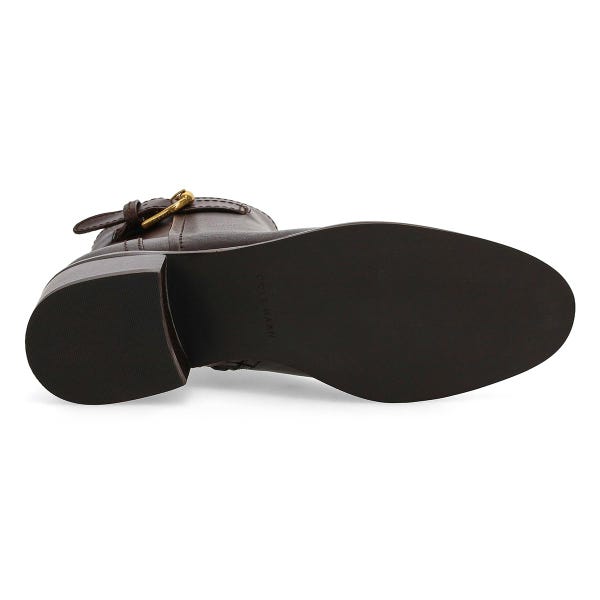 Women's Hanover Buckle Leather Ankle Boot - Madeira Brown