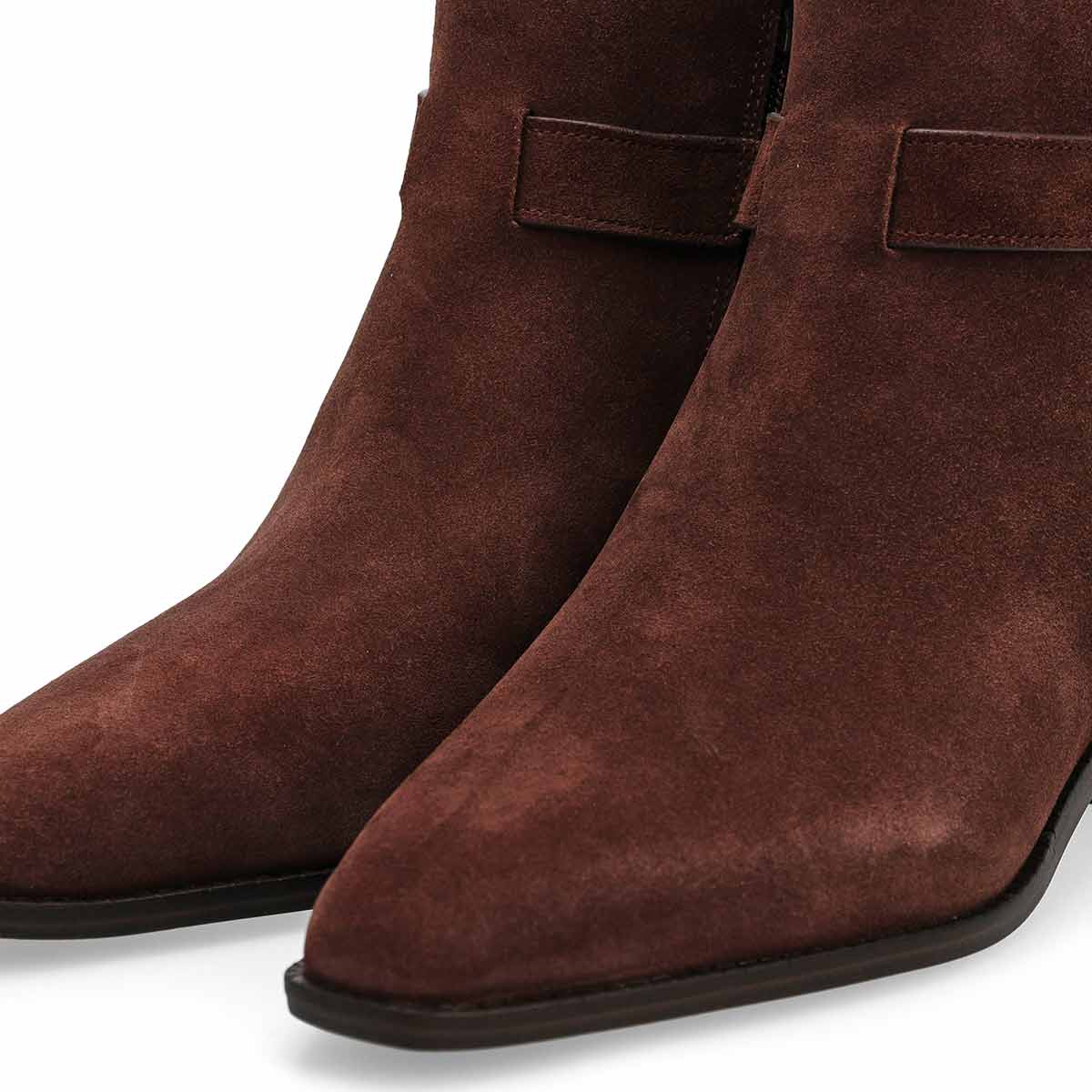 Women's Norella Buckle Suede Ankle Boot - Black