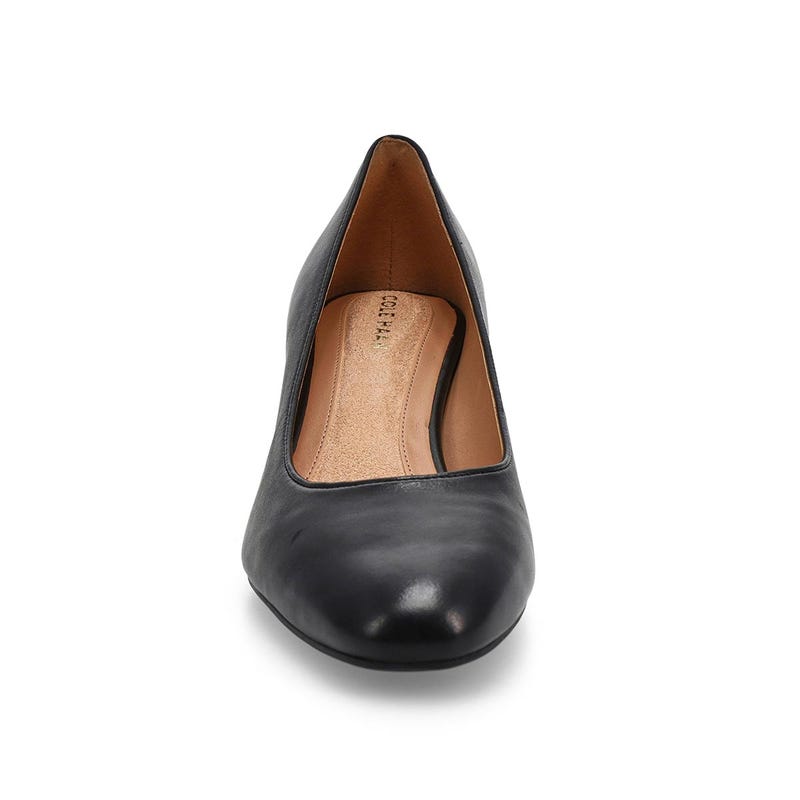 Woemn's  Go-To Shayla Block Leather Dress Heel - Black