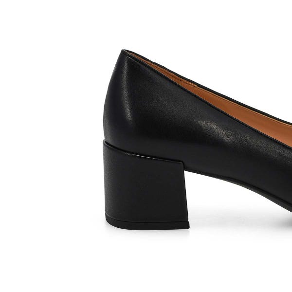 Woemn's  Go-To Shayla Block Leather Dress Heel - Black