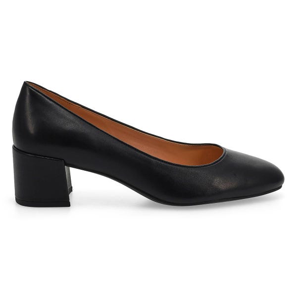 Woemn's  Go-To Shayla Block Leather Dress Heel - Black