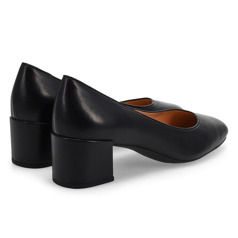 Woemn's  Go-To Shayla Block Leather Dress Heel - Black