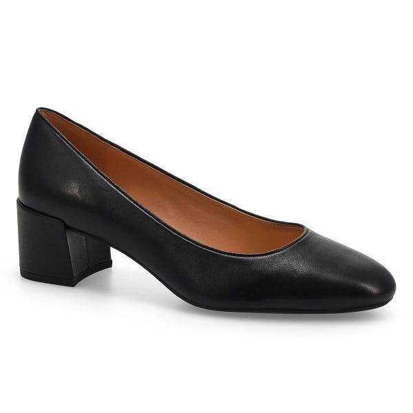 Woemn's  Go-To Shayla Block Leather Dress Heel - Black