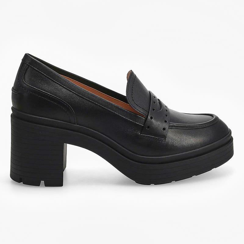 Women's  Pacy Heeled Penny Loafer - Black