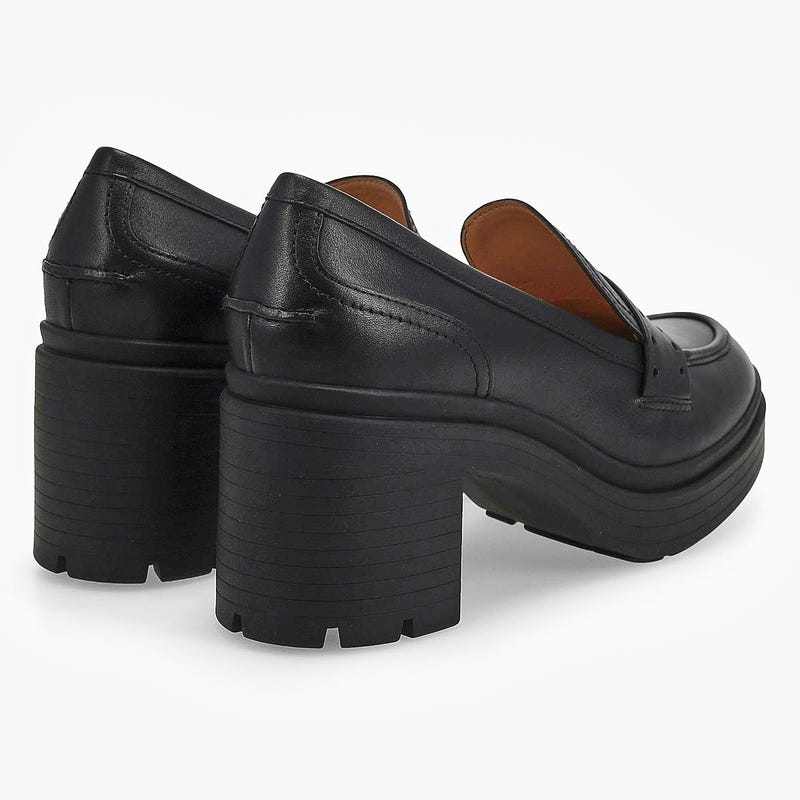 Women's  Pacy Heeled Penny Loafer - Black