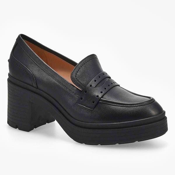 Women's  Pacy Heeled Penny Loafer - Black