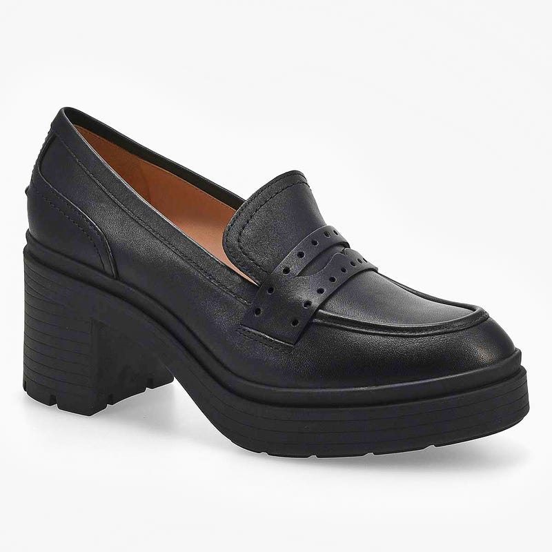 Women's  Pacy Heeled Penny Loafer - Black
