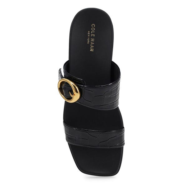 Women's Oaklynn Double Band Footbed Sandal - Black Croc Print