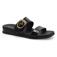 Women's Oaklynn Double Band Footbed Sandal - Black Croc Print