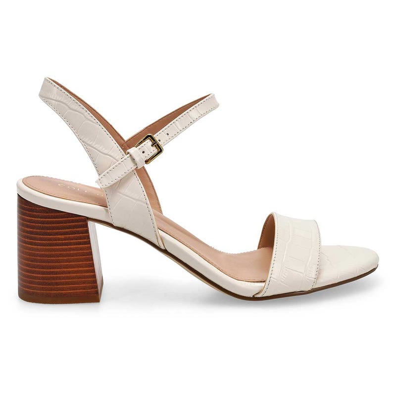 Women's Josie Block Heel Leather Dress Sandal - Powder