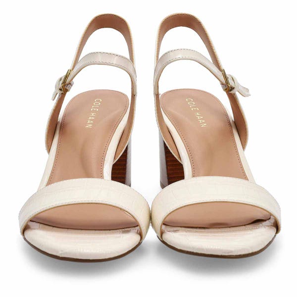 Women's Josie Block Heel Leather Dress Sandal - Powder