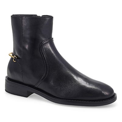 Lds Prue Bit Leather Ankle Boot - Black