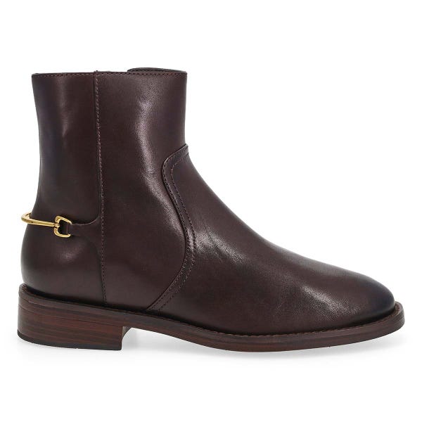 Women's Prue Bit Leather Ankle Boot - Dark Chocolate