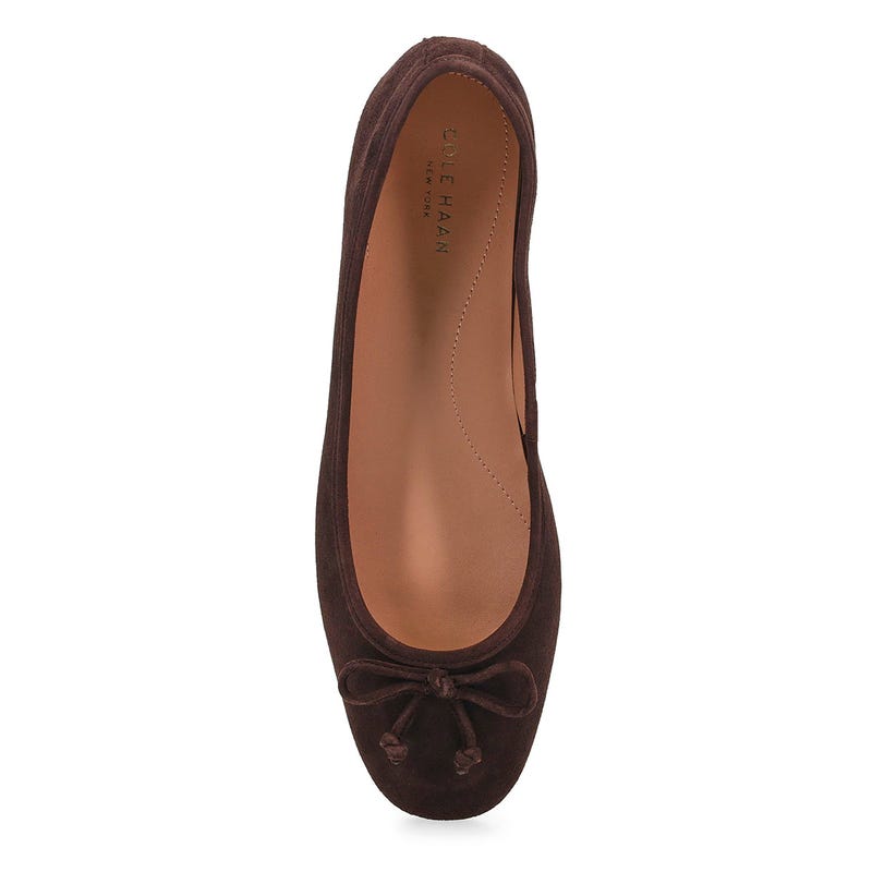 Women's  Yara Soft Suede Ballet Flat - Dark Chocolate