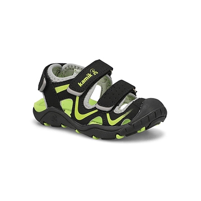 Inf-B Wander Closed Toe Sandal - Black/Lime