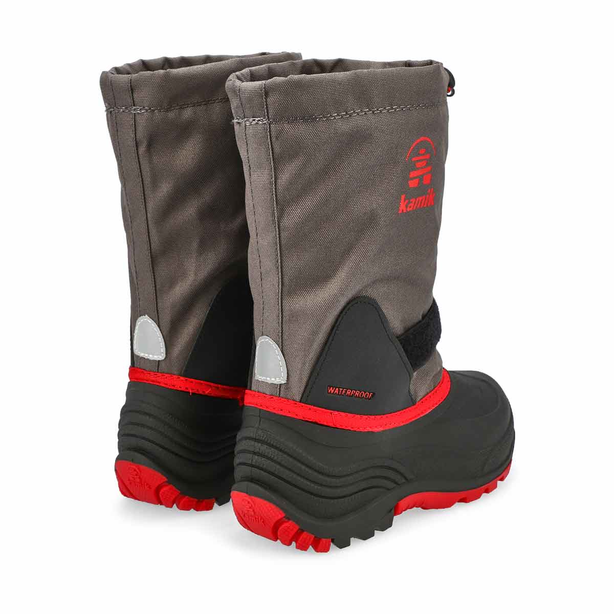 Botte d'hiver imperméable WATERBUG 5, anthracite/rouge, garçons