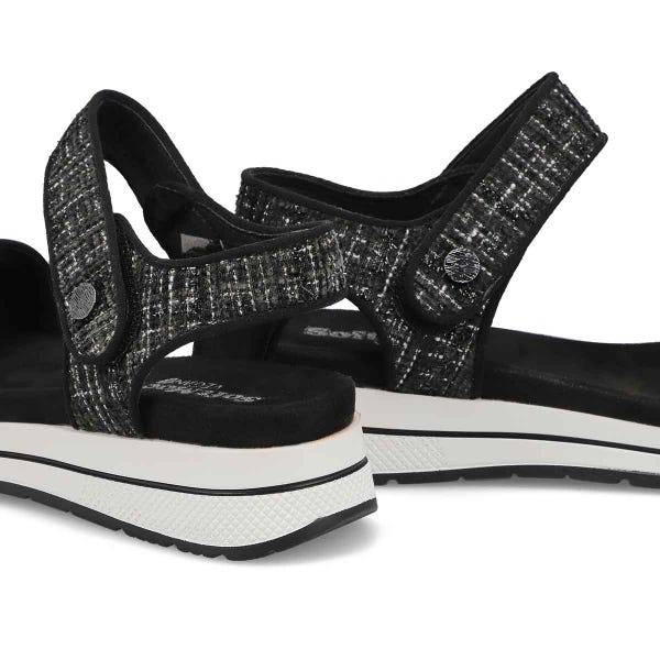 Sandale végane à talon compensé WAVERLEY 01, noir kombi, femmes