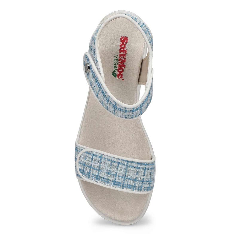 Sandale végane à talon compensé WAVERLEY 01, bleu kombi, femmes