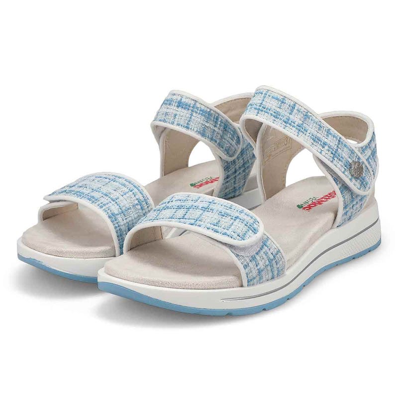 Sandale végane à talon compensé WAVERLEY 01, bleu kombi, femmes