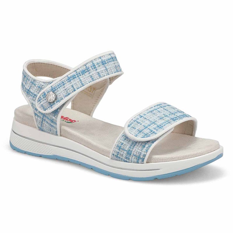 Sandale végane à talon compensé WAVERLEY 01, bleu kombi, femmes