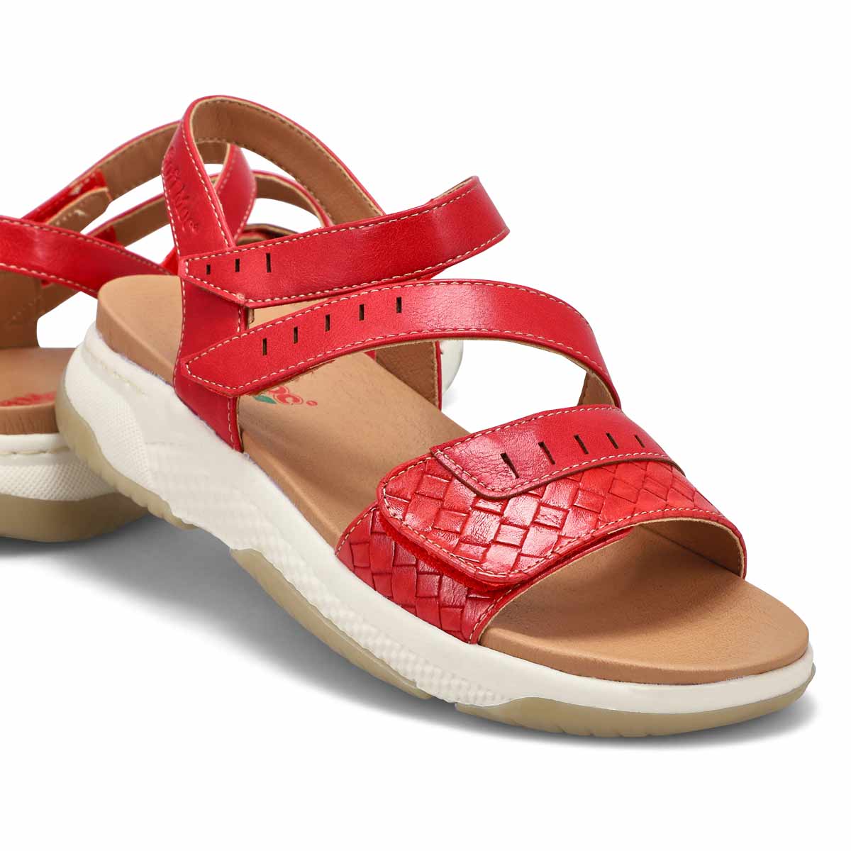 Sandale végane WENSY 01, rouge combi, femmes