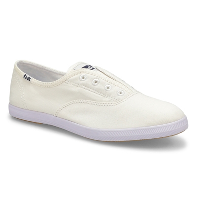 Lds Chillax Twill Fashion Sneaker - White