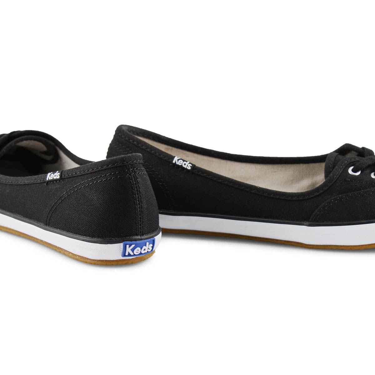 black leather keds slip ons