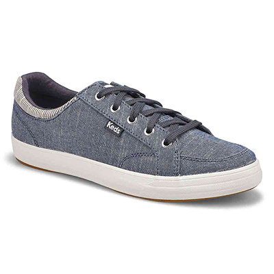 Lds Center II Chambray Laceup Sneaker - Navy