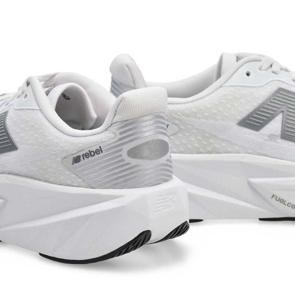 Espadrille de performance FuelCell Rebel v5 pour femmes - Blanc/Argent métallisé/Noir
