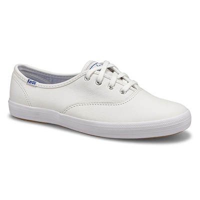 Lds Champion Leather Sneaker - White