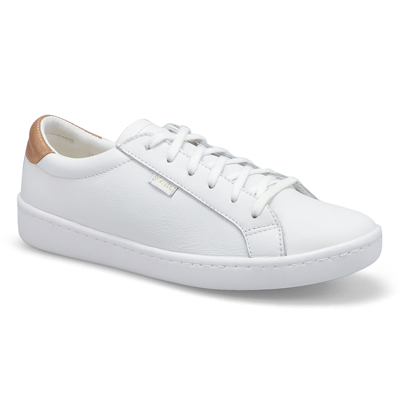 Lds Ace Leather Sneaker-White/Rose Gold