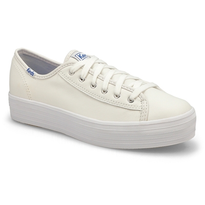 Lds Triple Kick Leather Sneaker - White