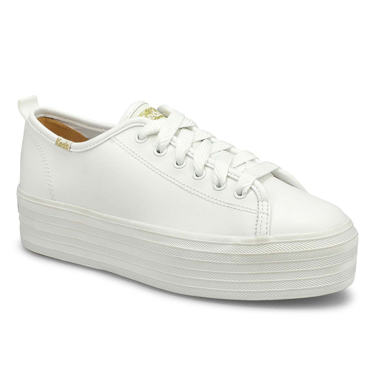 white leather platform keds