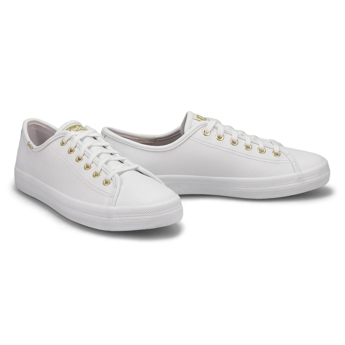 Women's Kickstart Leather Sneaker - White /Gold