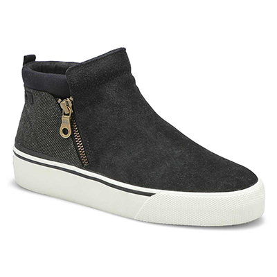 Lds Cooper Zip Side Zip Sneaker- Black