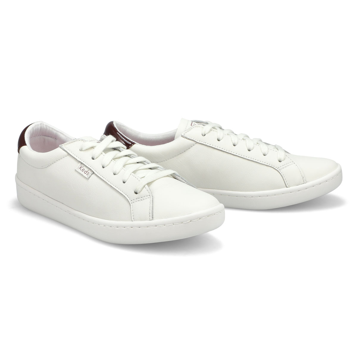 Women's Ace Leather Sneaker - White/Burgundy