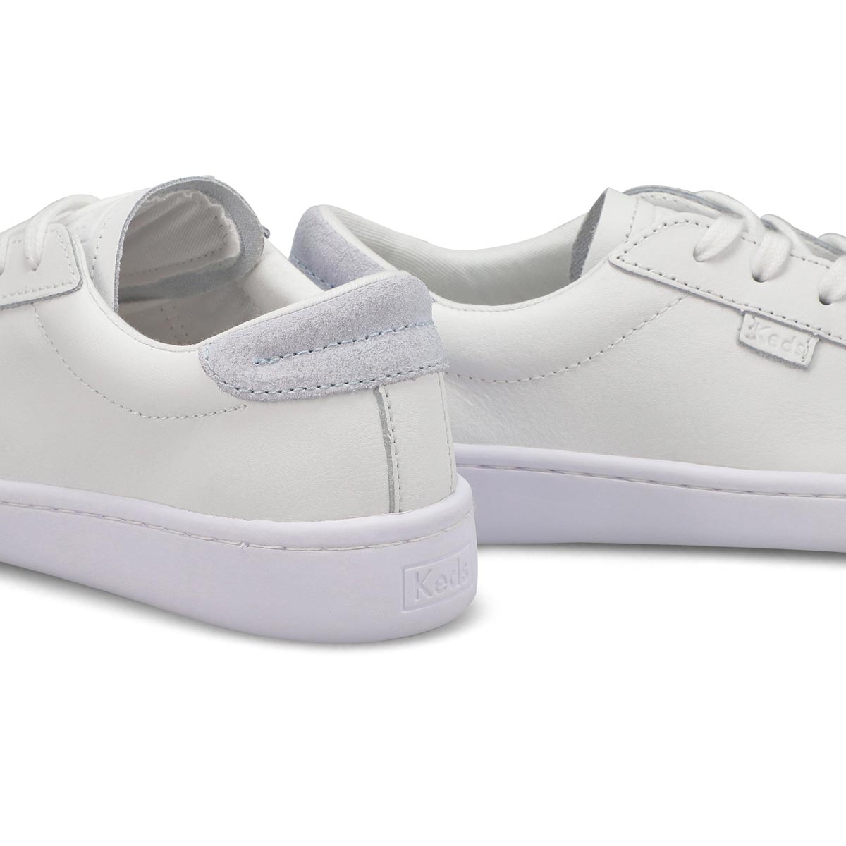 Women's Ace Leather Sneaker - White/Light Bllue