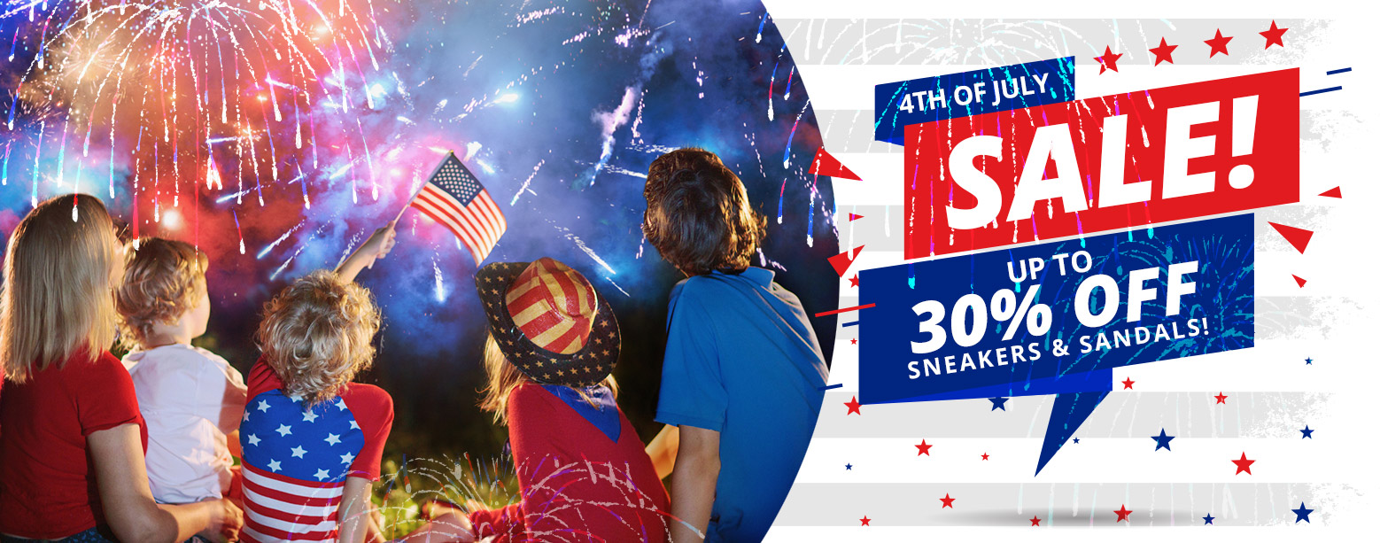 4th of July SALE! Up to 30% Off Sneakers & Sandals! 